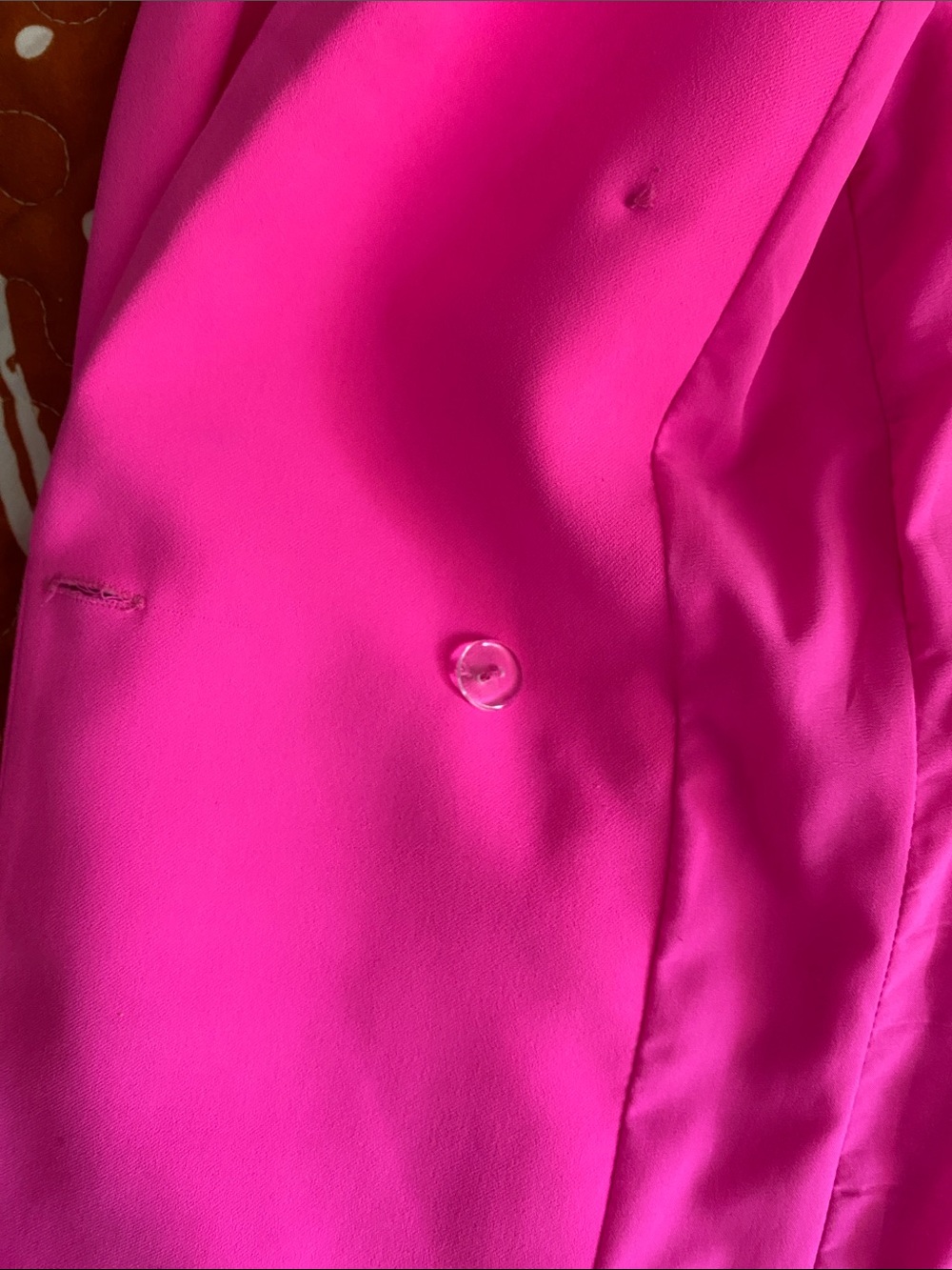 Forever 21 XXI Women's Double-Breasted Neon Pink Blazer - RARE - Picture 6 of 8